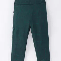 Doreme  Single Jersey Knit Full Length Leggings with Abstract Print  - Dark Green-picture-38