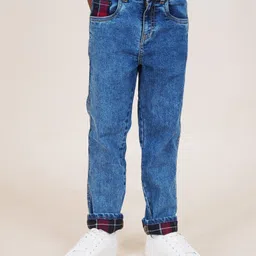 Kiddopanti Solid Denim Jeans - Blue-picture-13
