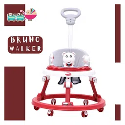 Funride Baby Walker with Music with Parent Handle Rod Bruno Foldable Activity Walker with Adjustable Height and Parent Handle Rod for Boys and Girls - Maroon-picture-33