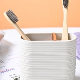 Voncasa Light Beige Toothbrush Holder - White-21