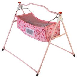 Infanto Ghodiya Baby Cradle Deluxe, Ghodiya, Palna, Jhula, Totil, Swing - Sturdy Frame, Hammock Style, Foldable, Breathable Net Cover, Anti-Skid Pad - 0 to 12 Months - Pink-10