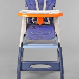 fab n funky Multifunctional 3 In 1 High Chair & Table For Toddler With Backrest & Plate Adjustment & Wheels - Blue image 2