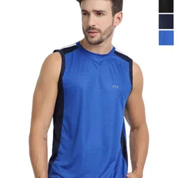 FTX Pack Of 4 Colourblocked Round Neck Sleeveless T-shirts-picture-29