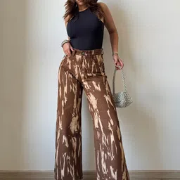 Off Duty India Claw Strike Women Brown Wide Leg Mid-Rise Jeans-image-42