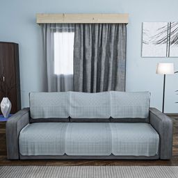 Aura Grey Printed Cotton Sofa Cover-12