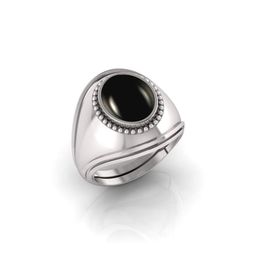 Todani Jems Unisex Agate Stone Studded Silver Plated Adjustable Ring-picture-33