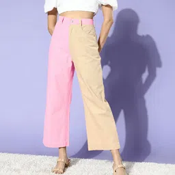 KASSUALLY Women Pretty Pink High-Rise Wide Leg Jeans-image-45