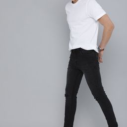 Mast & Harbour Men Black Super Skinny Fit Mid-Rise Mildly Distressed Stretchable Jeans-image-17