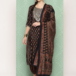 Libas Floral Printed Regular Sequinned Kurta with Salwar & Dupatta image 2