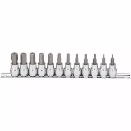 Westward Socket Bit Set Steel Socket Size 3/8 inch Drive Size 3/8 in, 33HD80-6