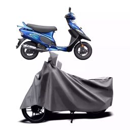 Auto Pearl Two Wheeler Cover with Bag for TVS Scooty Pep Plus BS6, Silver-image-21