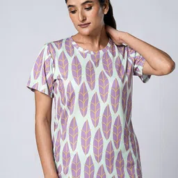UMILDO Women Sports Printed Raw Edge T-shirt-48