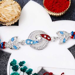 eCraftIndia Silver Floral Designer Rakhi-image-41