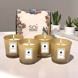 Soi FlameCraft Brown 4 Pieces Shot Glass Scented Jar Candles-image-28