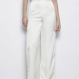 MISSPAP Women Plisse Satin-Finish Wide Leg Trousers-image-38
