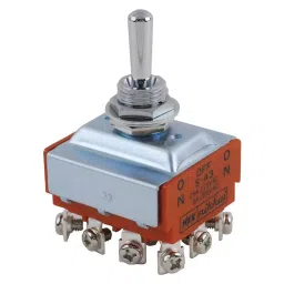 NKK SWITCHES SWITCH, TOGGLE, 4PDT, 25A, 125VAC, S43T-8