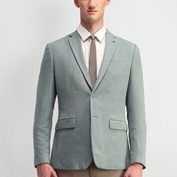 Arrow Slim-Fit Self Design Notched Lapel Single Breasted Blazer-image-14
