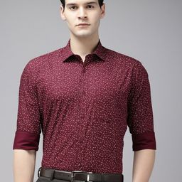 Park Avenue Slim Fit Floral Printed Pure Cotton Formal Shirt-image-97