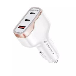 Amici Auto Car Charger with Dual PD 138 W White, 1xCAR-CHARGER-138W-29