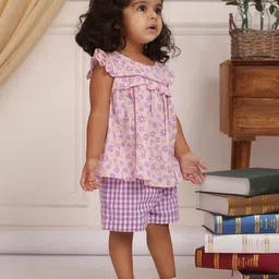 Budding Bees Girls Printed Top with Shorts-image-62