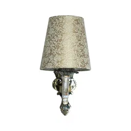 Fos Lighting Golden White Single Wall Sconce in Brocade Shades - Allu-WhiteAntq-BrocadeShade-WL1-image-76