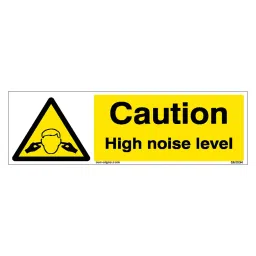 SUNSIGNS  Caution High Noise Level Signages Size 450x150 mm HP Print + Vinyl + Sun Board, SN0094-image-88