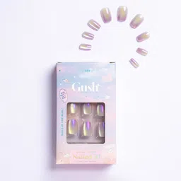 Gush Beauty 10-Pcs Reusable Luxury Press On Nails With Application Kit - Pearl Crystals-picture-19