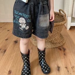 LULU & SKY Girls Washed Loose Fit Denim Shorts Technology-image-56