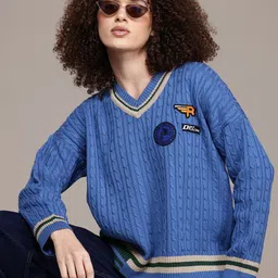 The Roadster Lifestyle Co. Cable Knitted Acrylic Pullover-picture-14