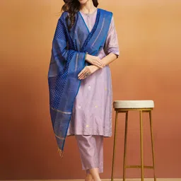 Fabindia Ethnic Motifs Printed Cotton Silk Dupatta-image-43