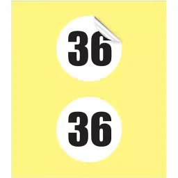 Sticker Bazaar M3 Number 36 Printed Labels 12 mm Dia 10200 Labels (Pack of 10)-42