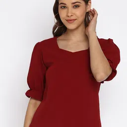 Mayra Puff Sleeves Velvet Top-picture-50