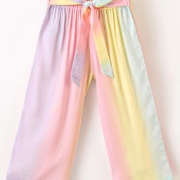 CrayonFlakes Tie Dye Striped Belted Palazzo - Pink-picture-49