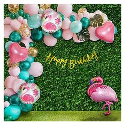 Bubble Trouble Flamingo Tropical Jungle birthday decoration DIY kit for girls Flamingo Pack of 66-10