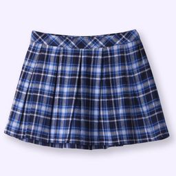 Beebay Cotton Plaid Checked Knee Length Skirt - Blue-image-83