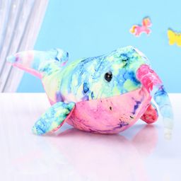 Wild Republic Atlantis Mini Narwhal Soft Toy Blue & Pink - Length 30 cm-15