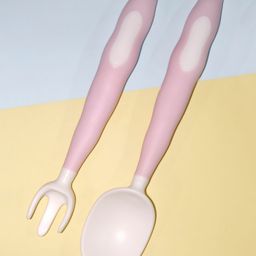 Kritiu Baby Flaxible Training Spoon and Fork Set - Pink-10
