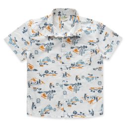 JusCubs Cotton Half Sleeves Tree Printed Shirt - White-image-4