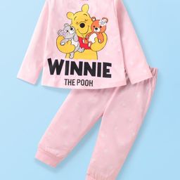 Babyhug Disney Single Jersey Knit Full Sleeves Night Suit with Winnie the Pooh Graphics - Pink-image-39