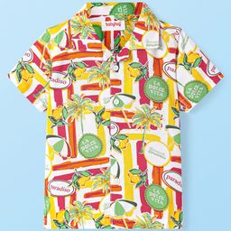 Babyhug Cotton Viscose Woven Half Sleeve Shirt with Tropical Print - Yellow-image-89