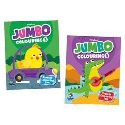 Jumbo Colouring Books, Colouring Fun All Year Round, Set of 2 Books - English-image-33