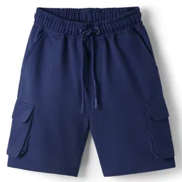 Pine Kids Looper Knit Above Knee Length Solid Colour Shorts Navy Blue-picture-16