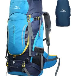 TRAWOC CLIFFHIKER 65L Internal Frame Backpack Rucksack Black Sky Blue-image-44