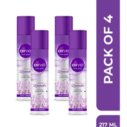 Airvel Lavender Flavour Room Spray Aromatic Fresh Fragrance for Home, Car Perfume Spray 217ml (Pack of 4)-27