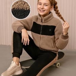 OLLINGTON ST. Knit Full Sleeves Jacket & Knit Joggers Set - Multicolor-image-10