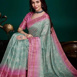 TASRIKA Geometric Printed Sequinned Saree-9
