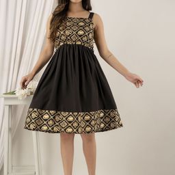 Handish Floral Print Fit & Flare Dress-image-21