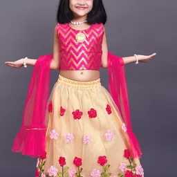 satyamfab Girls Patchwork Ready to Wear Lehenga & Blouse With Dupatta-image-83