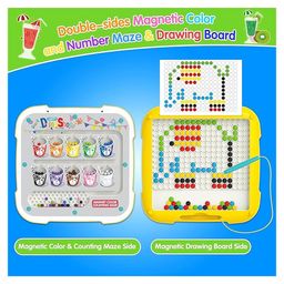 Happy Hues Magnetic Color Number & Pattern Maze Board Puzzle Counting, Matching and Fine Motor Skills Activity Toy for Toddlers image 2