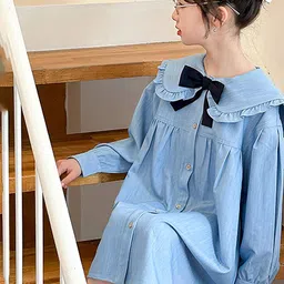 LULU & SKY Tie-Up Neck A-Line Dress-picture-19